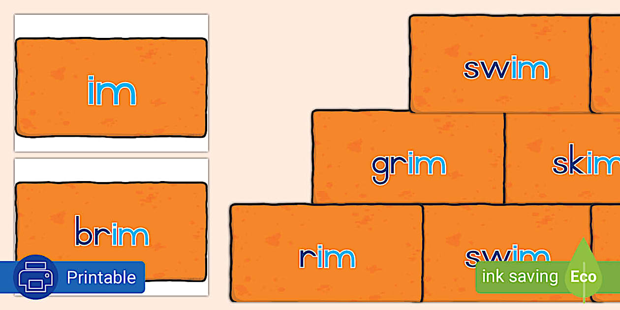Grade 1 Phonics: -im Word Wall Cards (l'insegnante ha fatto)