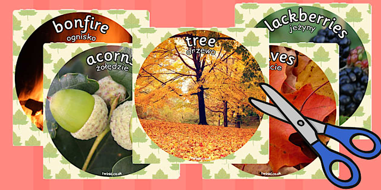 Autumn Display Photo Cut Outs Polish Translation - Twinkl