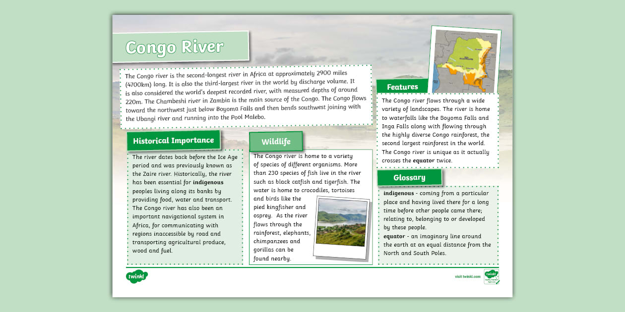 Congo River Facts - Fact File | Display Materials - Twinkl