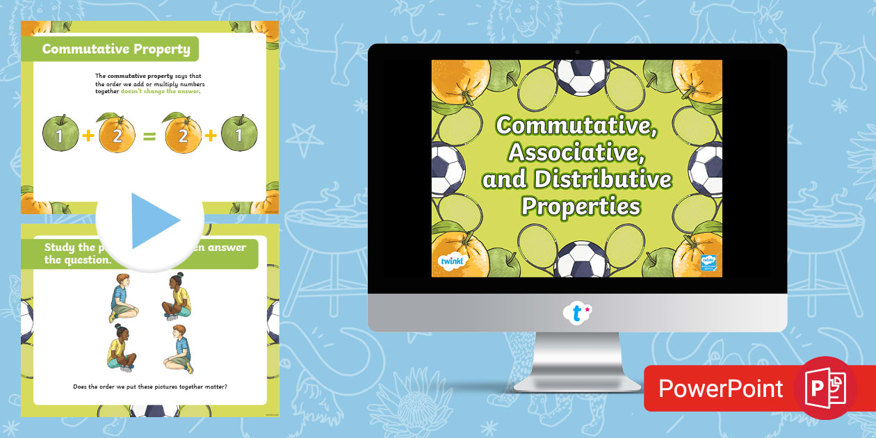 Commutative, Associative and Distributive Properties Powerpoint