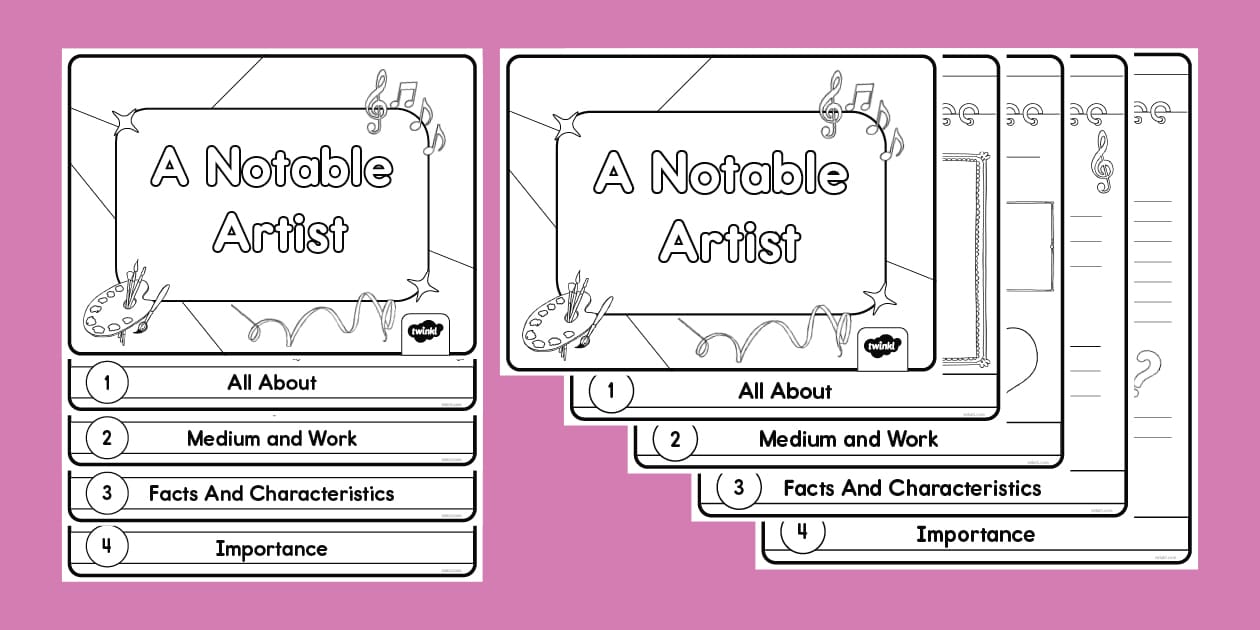 Noitable A Notable Artist Flipbook for K-2nd Grade