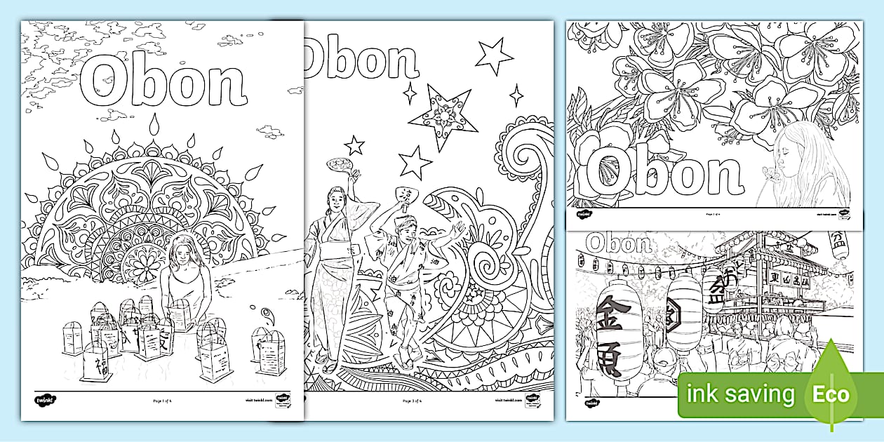 KS2 Obon Mindfulness Colouring (teacher made) - Twinkl
