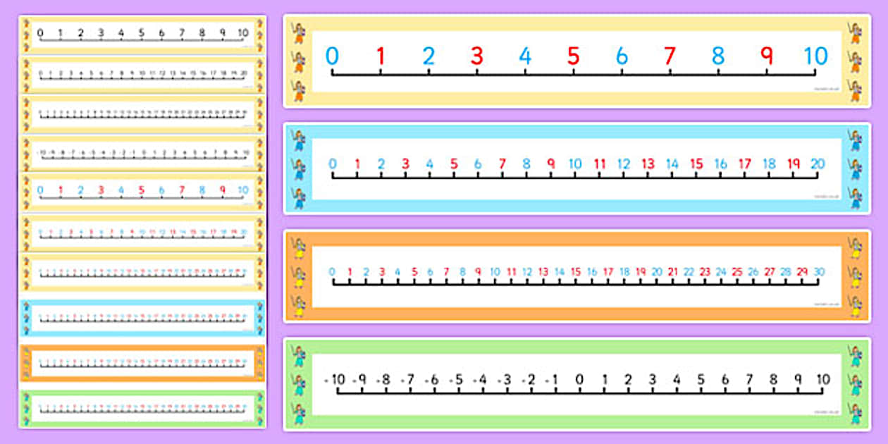 Princess Themed Number Lines Pack Up to 30 (teacher made)