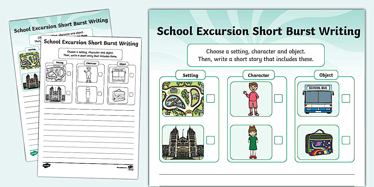 Grade R English- Writing - Worksheet: School Outing Writing