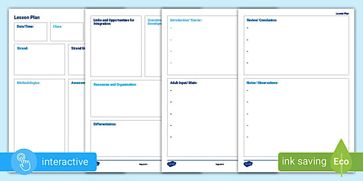 Editable Lesson Plan Template | Twinkl Teaching Resources