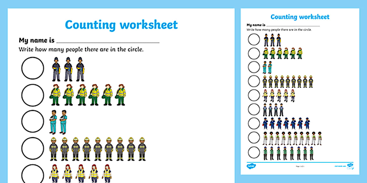 People Who Help Us Counting Worksheet Teacher Made