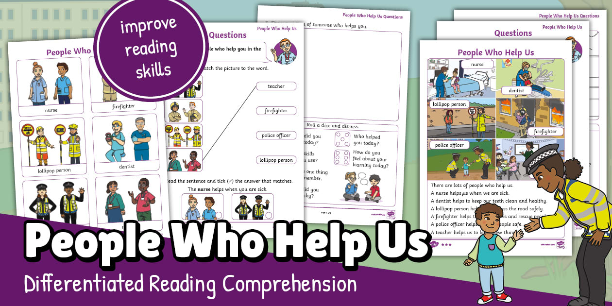 Help Me Read People Who Help Us Early Level Reading Comprehension
