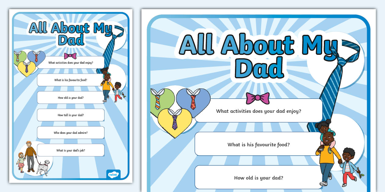 Questions for My Dad Display Poster (teacher made) - Twinkl