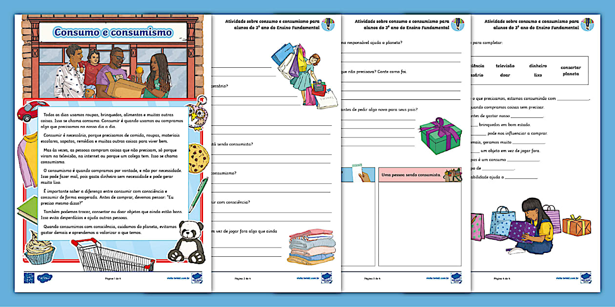 Atividade sobre consumo e consumismo (teacher made) - Twinkl
