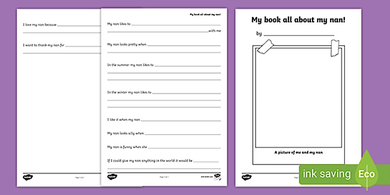 A Book About My Nan Writing Template teacher Made Twinkl a-book-about-my-nan-writing-template-teacher-made-twinkl