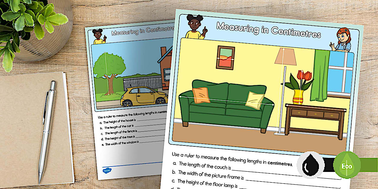 Measuring in Centimetres Worksheet Measurements Twinkl
