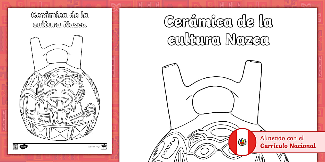 Cultura Nazca cerámica para colorear | Twinkl Perú