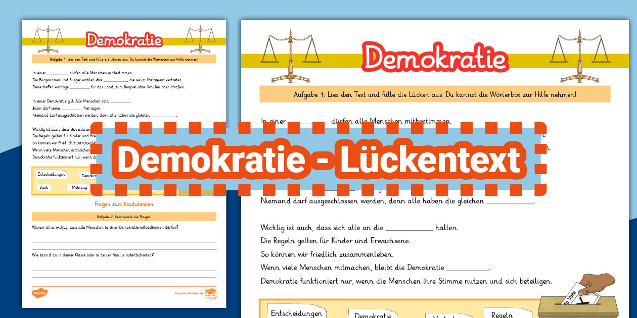 Demokratie - Lückentext