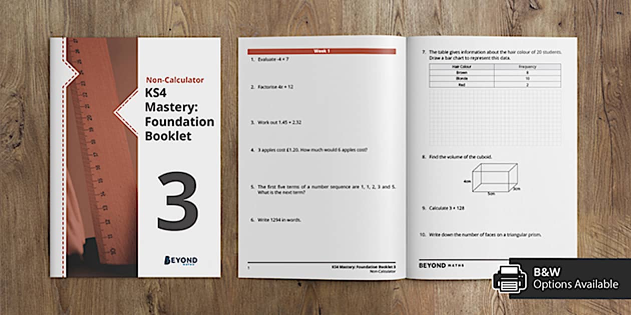 👉 GCSE Maths Foundation Revision Booklet 3 | KS4 Maths