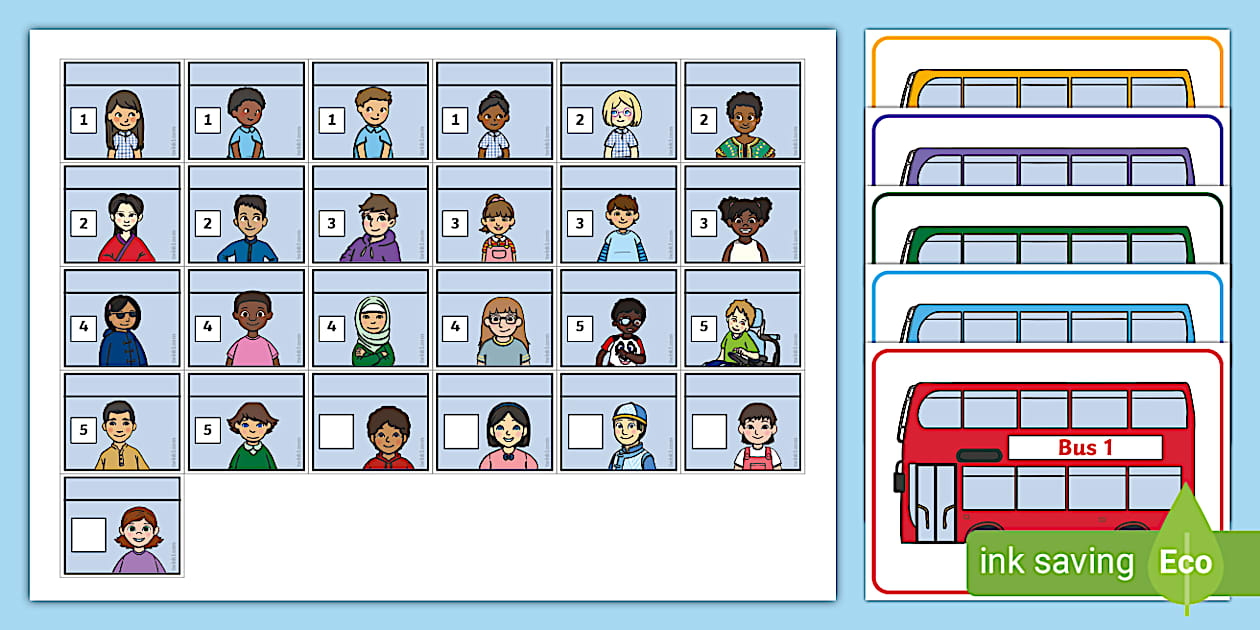 👉 Buses Number Recognition Activity (teacher made)