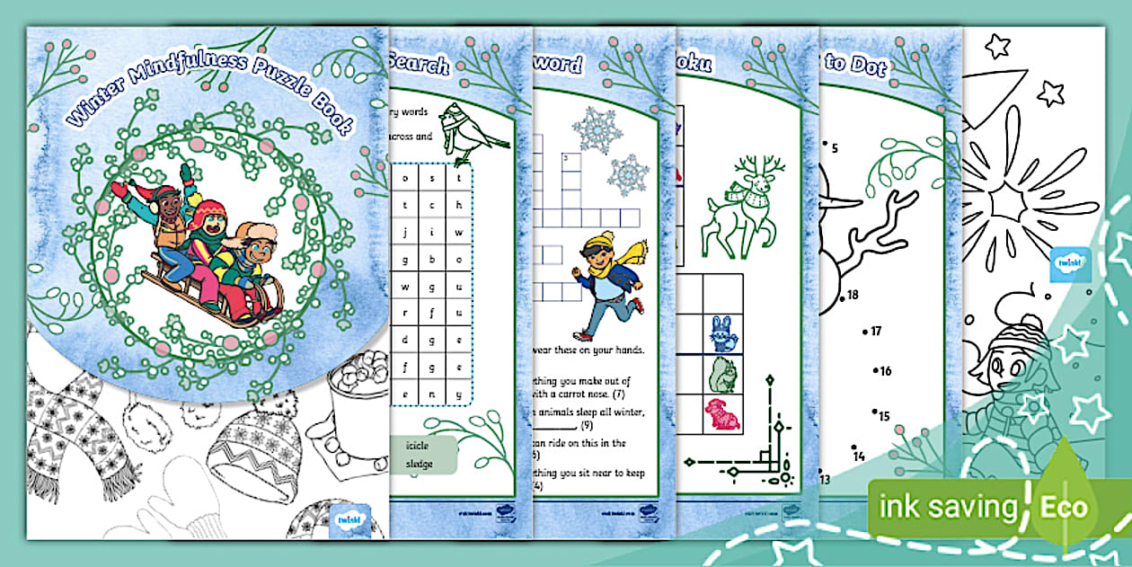 Winter Mindfulness Puzzle Book (Ages 5-7)