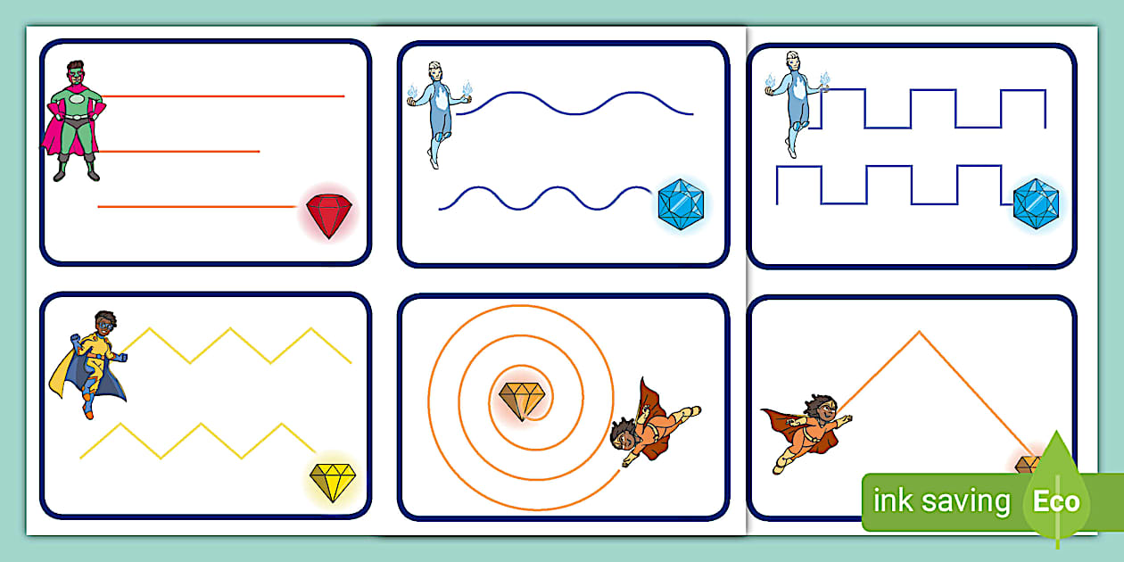 Superhero themed mark making pattern cards teacher made 