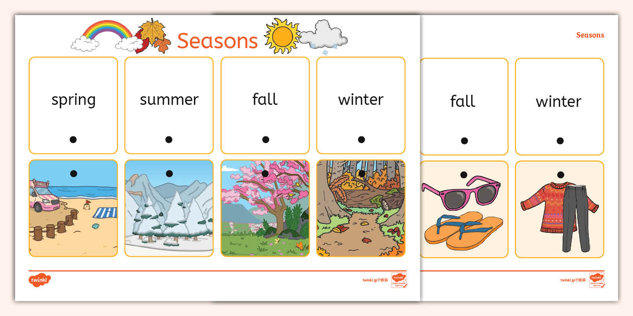 Seasons Thread Matching Activity (teacher made) - Twinkl