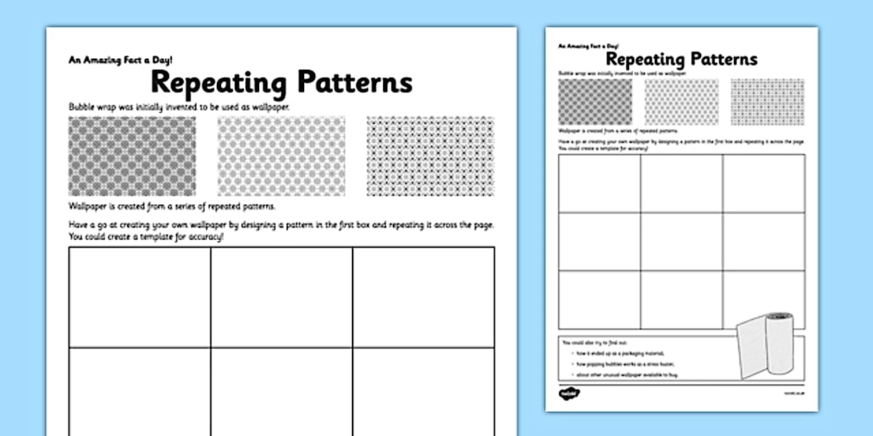 Repeating Patterns Worksheet | Primary Resources - Twinkl