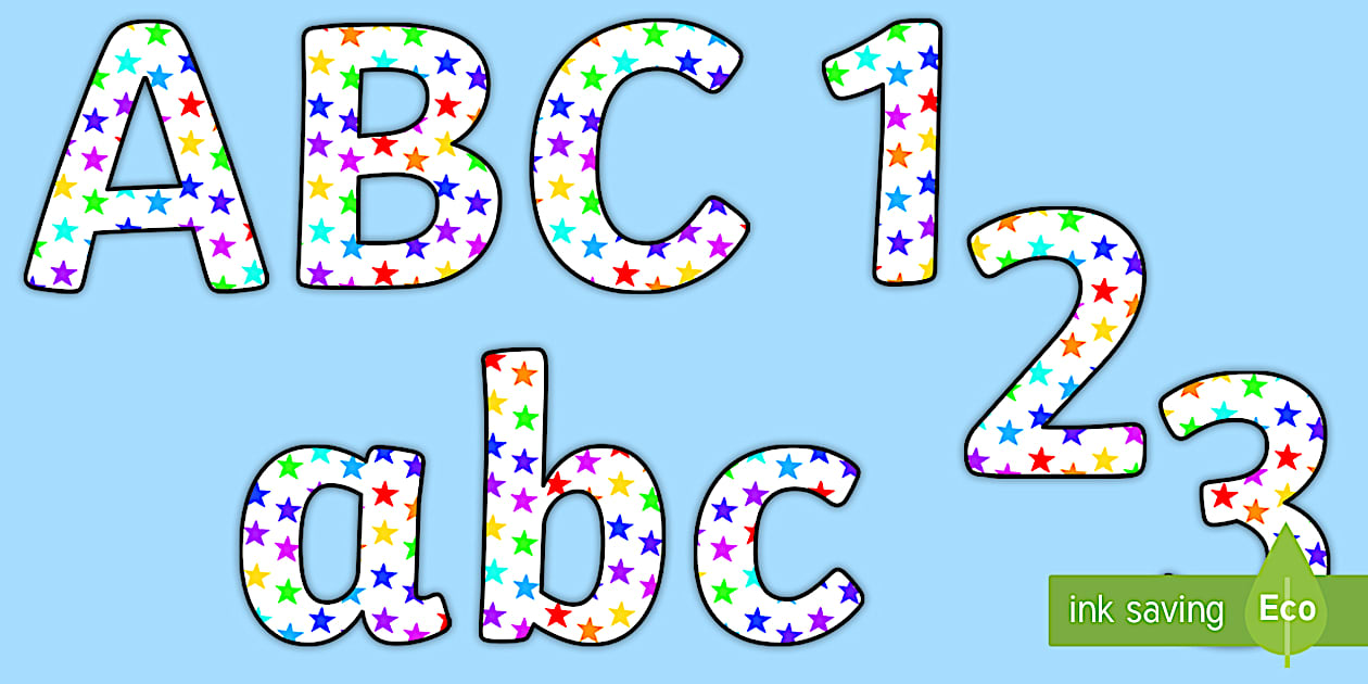 Stir Lettering Funky Multicoloured Stars Display Lettering Pack - Twinkl
