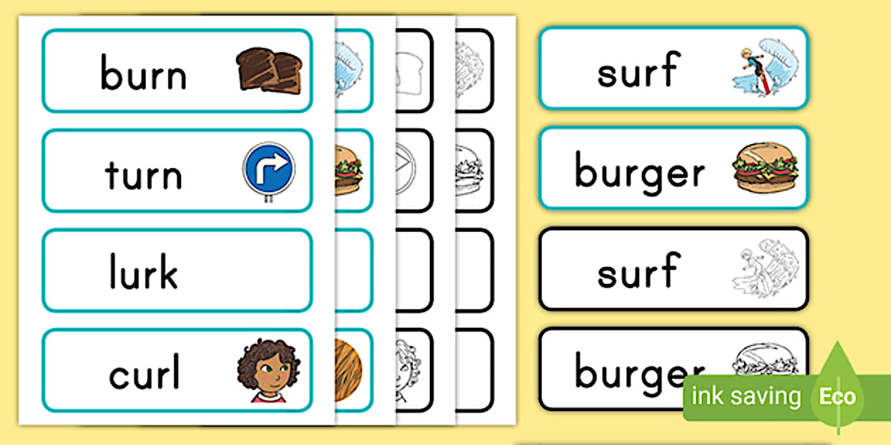 U Digraph -ur Digraph Word Cards (teacher made) - Twinkl