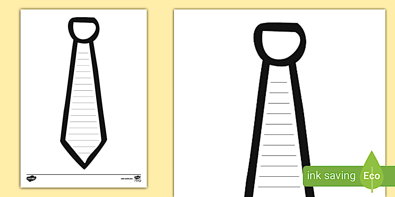 Tie Writing Template (teacher made) Twinkl