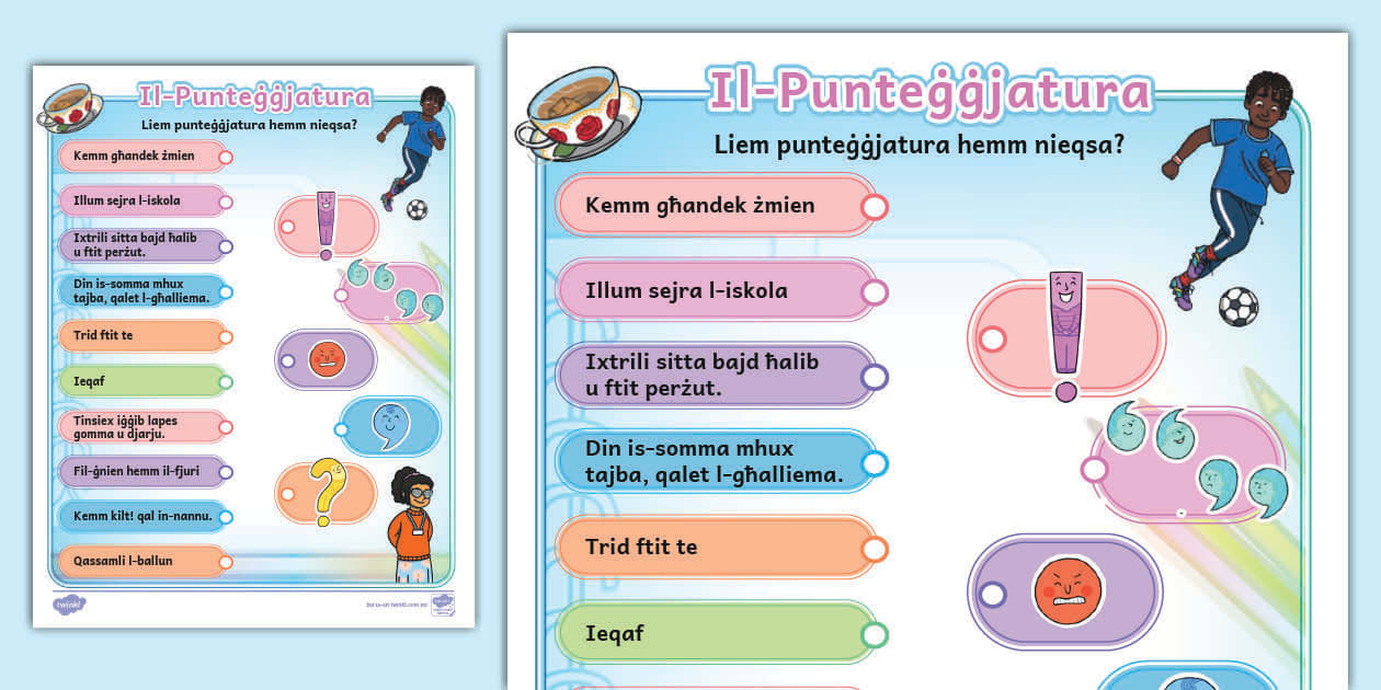 Il-Grammatika l Il-Punteġġjatura (teacher made) - Twinkl