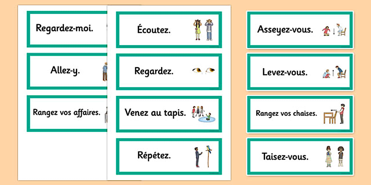Editable French Classroom Word Cards (l'enseignant a fait)