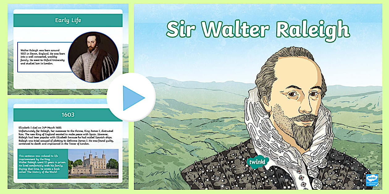 Tudor Explorers | KS2 Sir Walter Raleigh PowerPoint - Twinkl