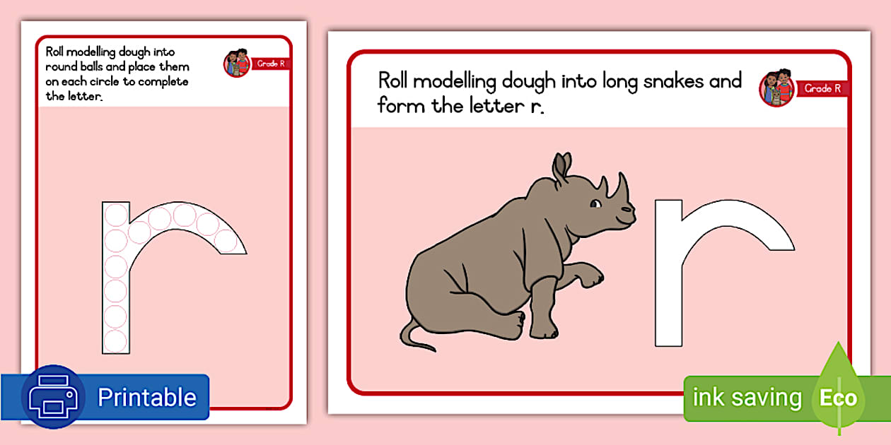 Grade R English - Phonics - Dough Mats: Letter R