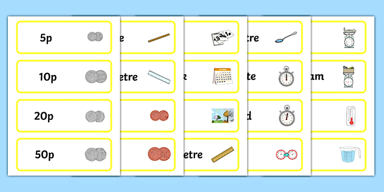 Precursive Measures Vocabulary Picture and Word Cards