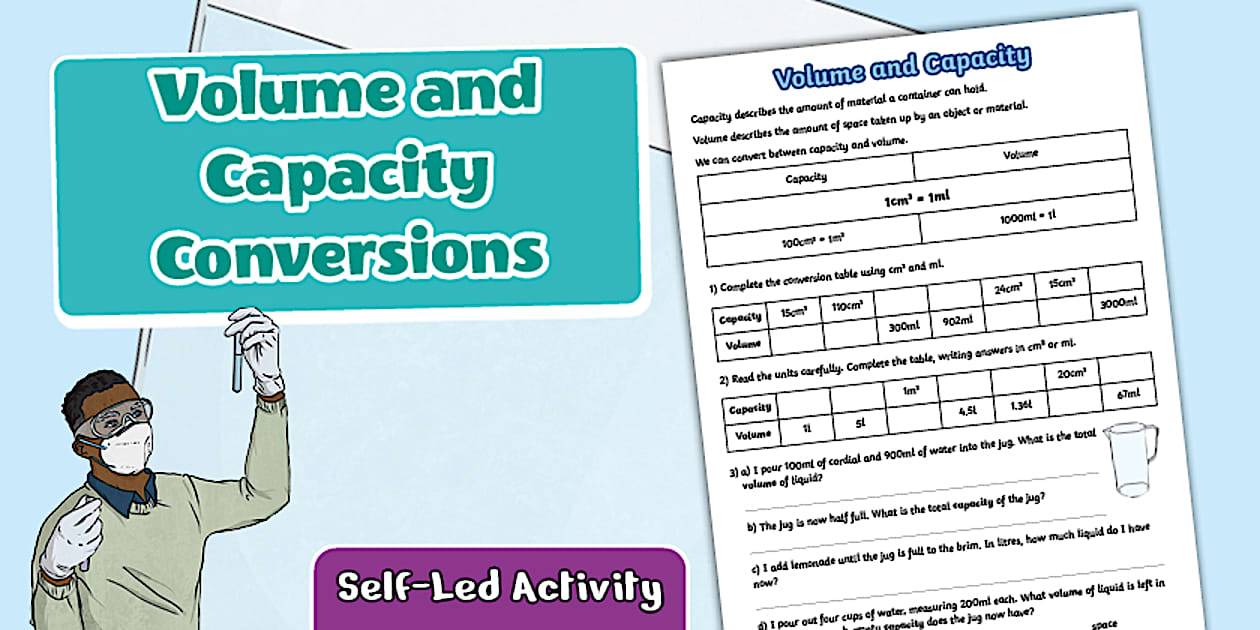 👉 Volume and Capacity Conversions Worksheet