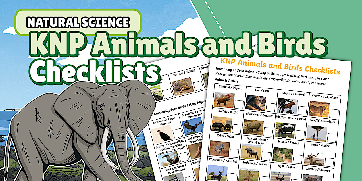Natural Science - KNP Animals and Birds Checklists