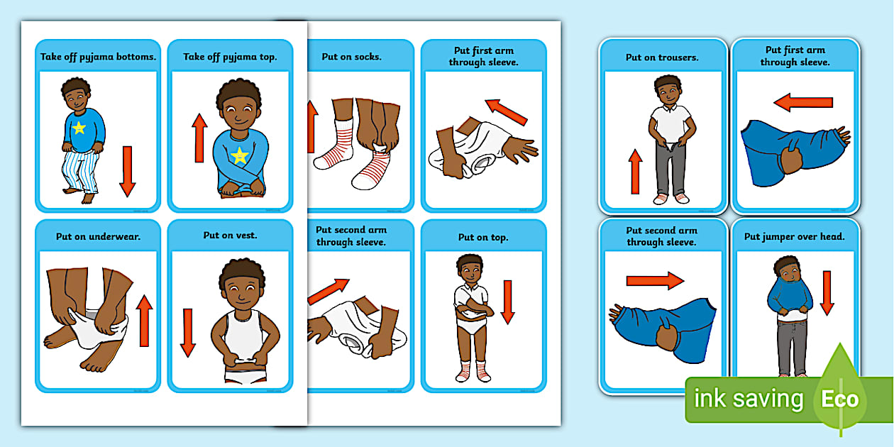 Editable Getting Dressed Routine Cards Boys teacher Made 