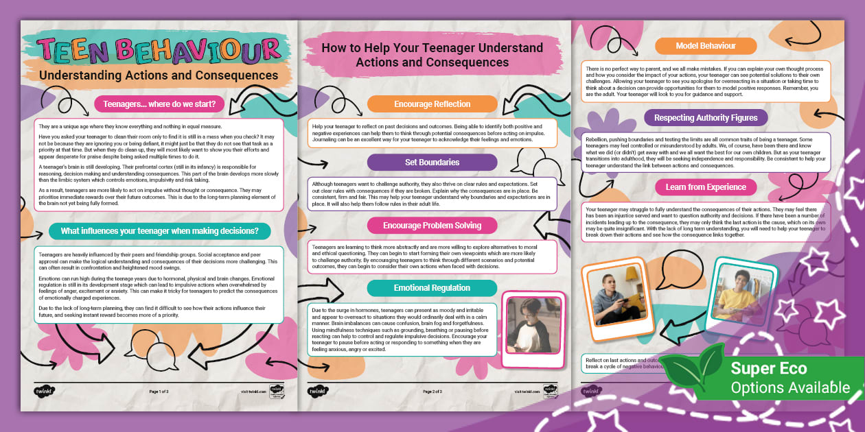 Understanding Teenage Actions and Consequences - Twinkl