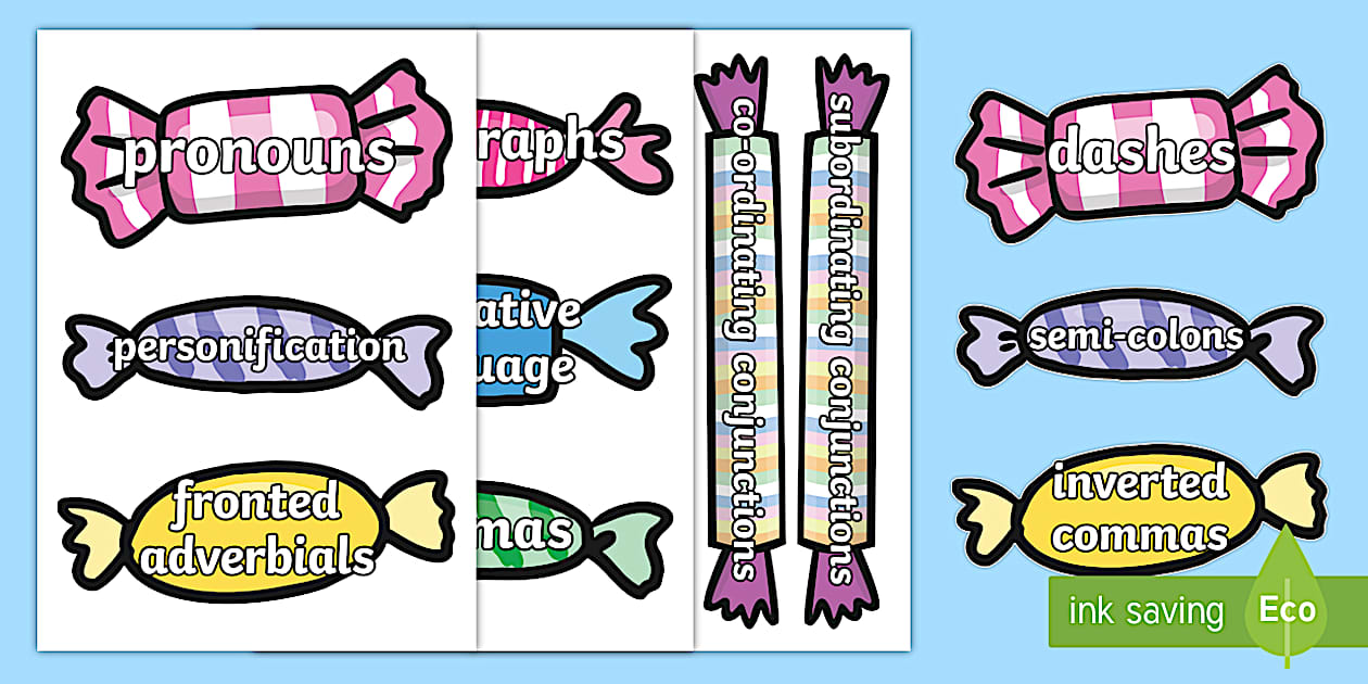 Editable Writing Words on Pick and Mix Sweets - Twinkl