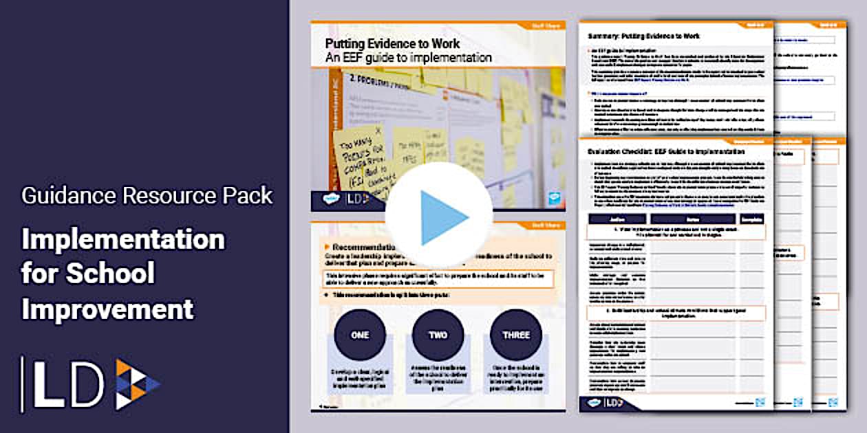 Guidance Resource Example Implementation for School Improvement - Guidance Resource Pack