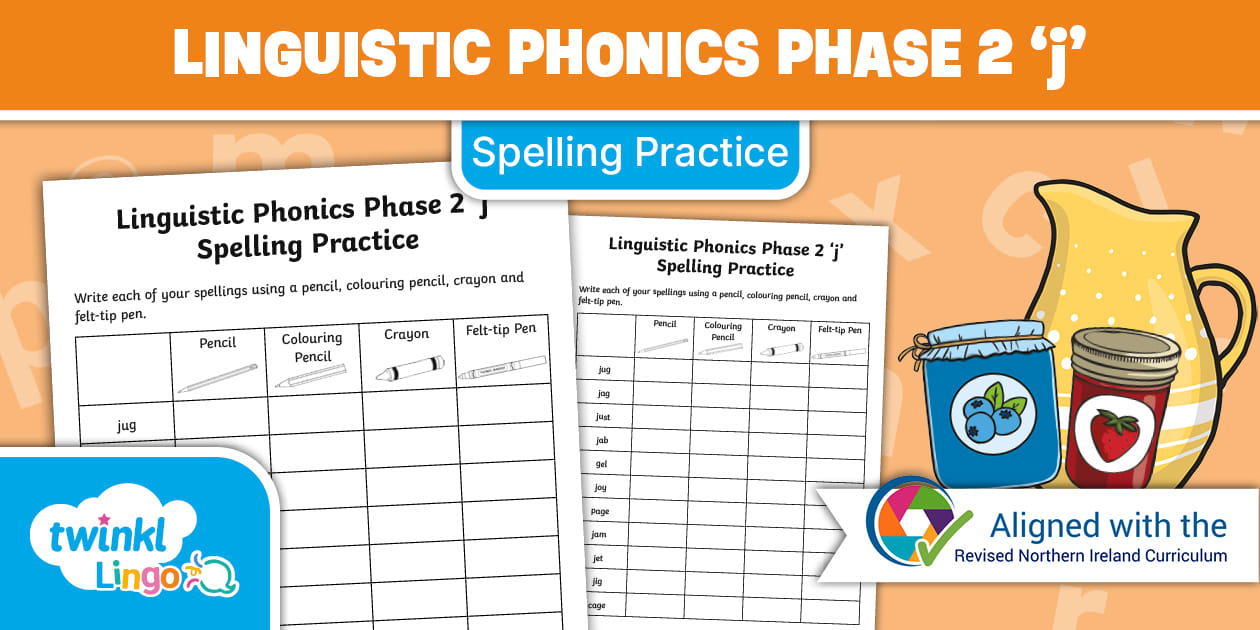 Linguistic Phonics Phase 2 ‘j’ - Spelling Practice
