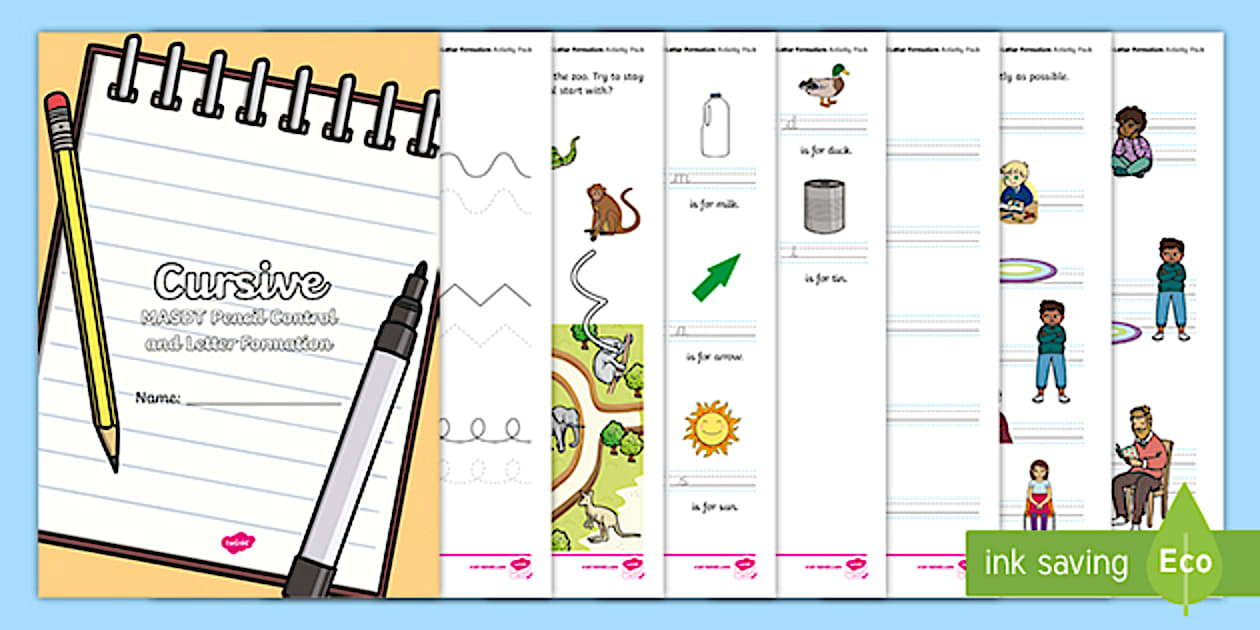 MASDT Pencil Control and Cursive Letter Formation Activity Booklet