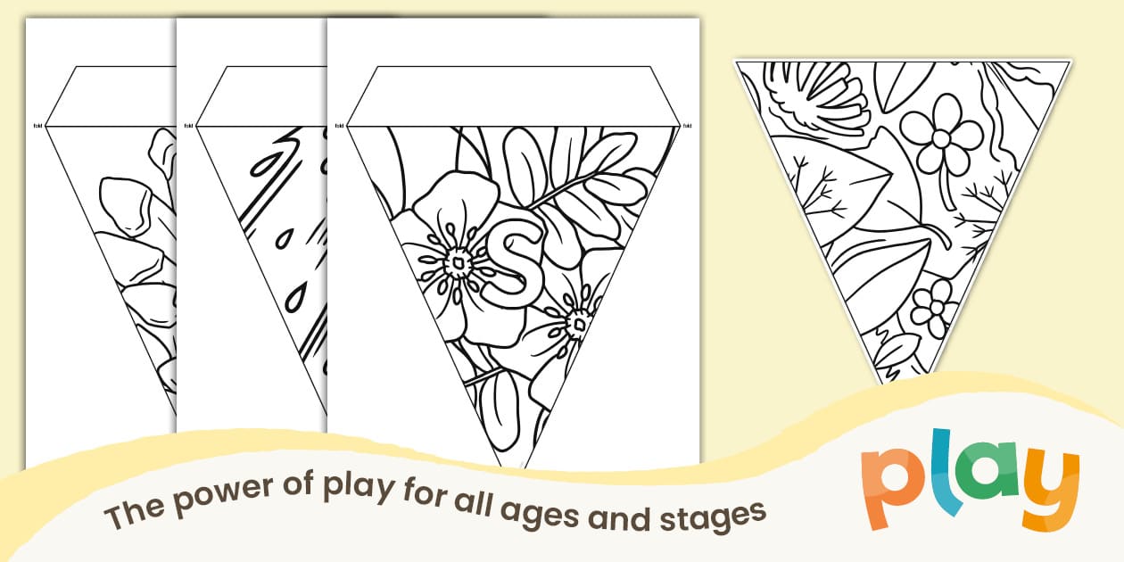 Play Day Coluring Play Colouring Bunting Display | Twinkl Resources