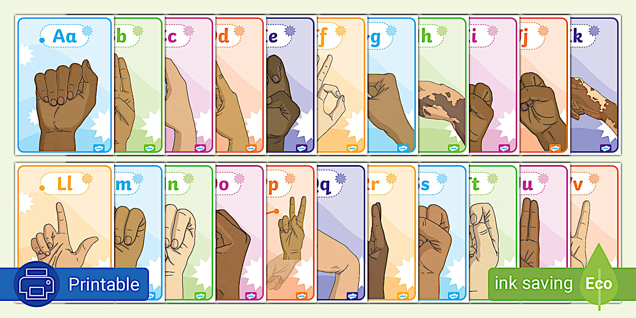 SASL Alphabet Poster Set (teacher made) Twinkl