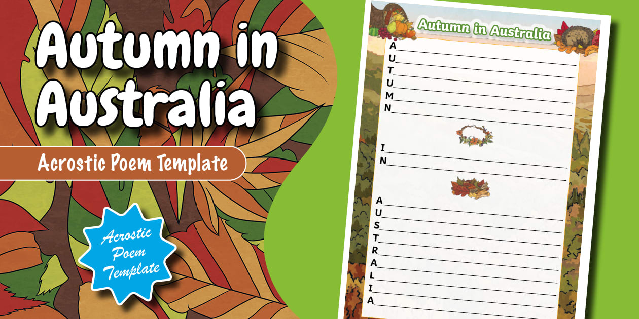 Autumn in Australia Acrostic Poem Template