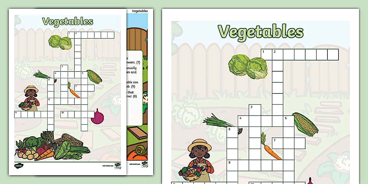 Vegetables Crossword Healthy Living KS1 (teacher made)