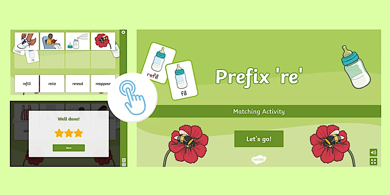 Prefix re- Interactive Phonics Go! Game (teacher made)