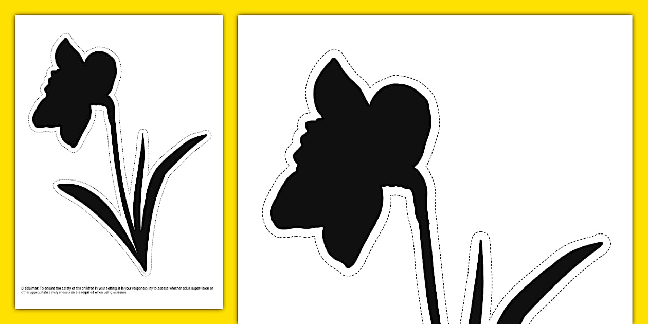 Daffodil Silhouette Cut-Out (teacher made) - Twinkl