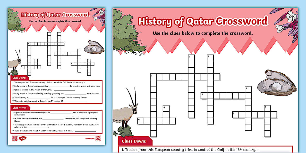 History of Qatar Crossword (professor feito) Twinkl