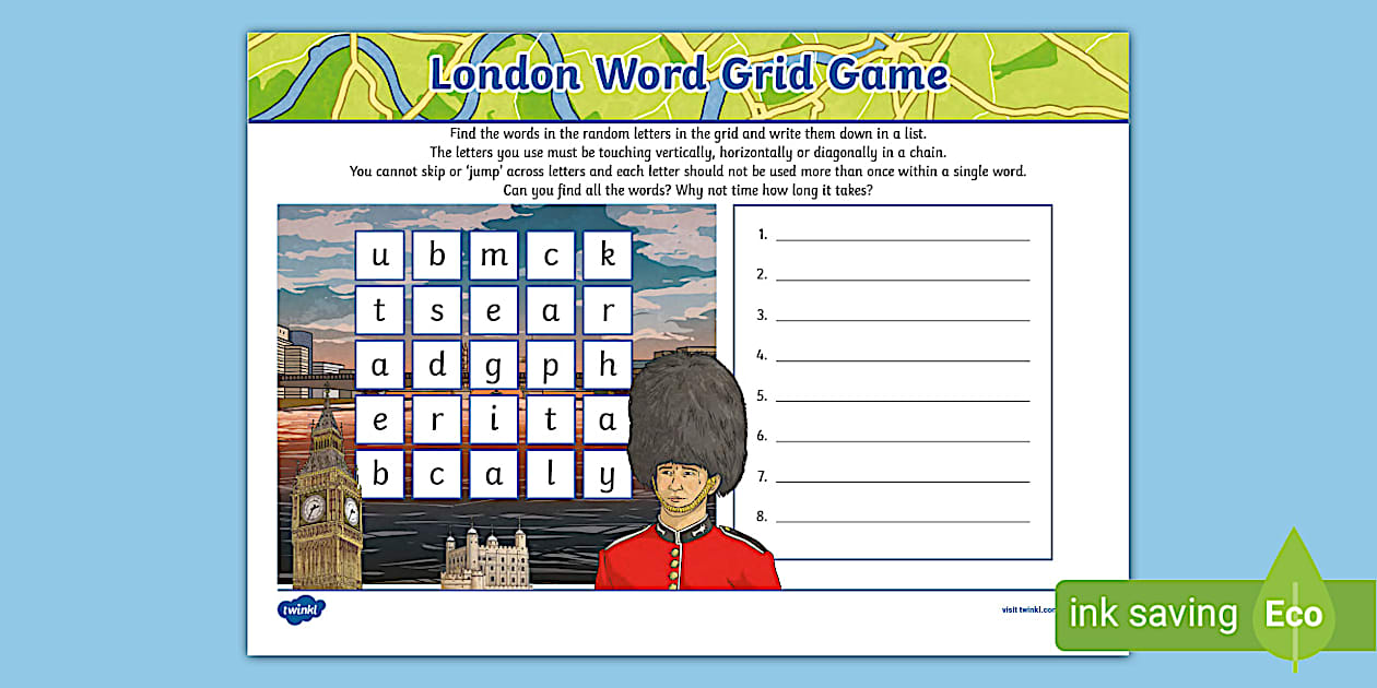 London Word Grid Game (Hecho por educadores) - Twinkl