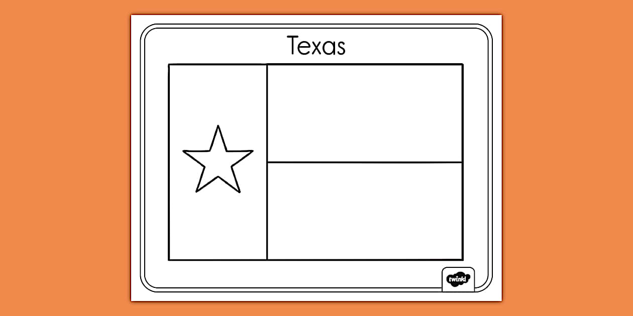 Texas Flag Coloring Page Kindergarten Resource Twinkl US