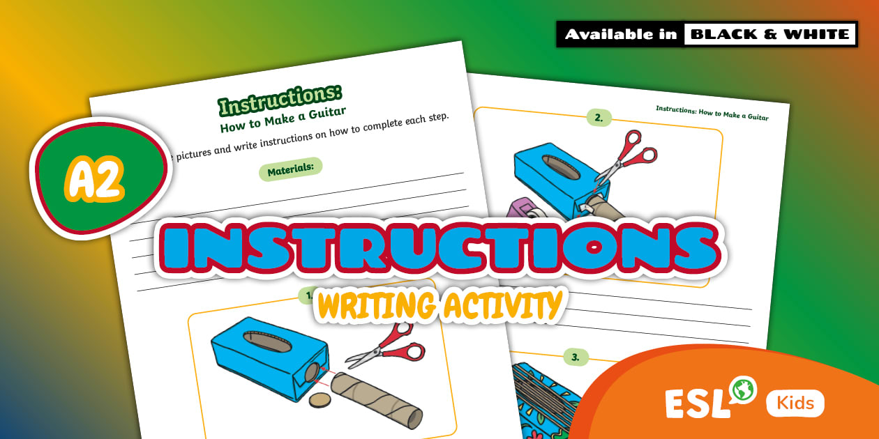 ESL Writing Activity for Kids: Music Theme