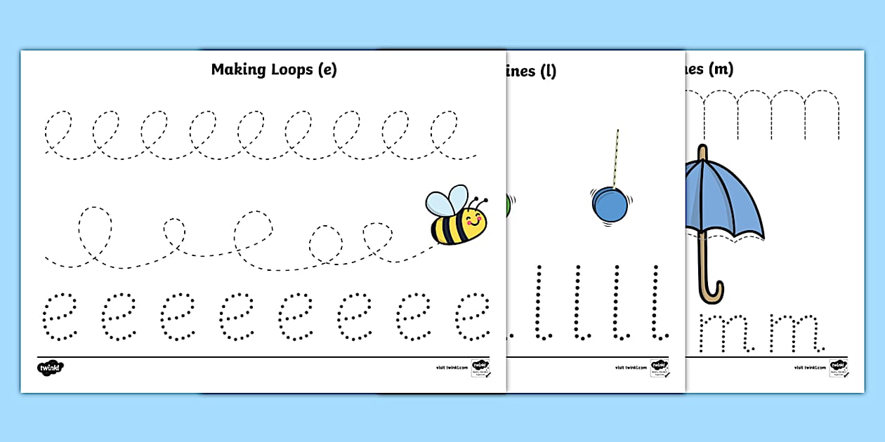Cursive Pencil Control Worksheets (teacher made) - Twinkl